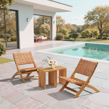 Sunflare Wooden Frame Outdoor Lounge Chair