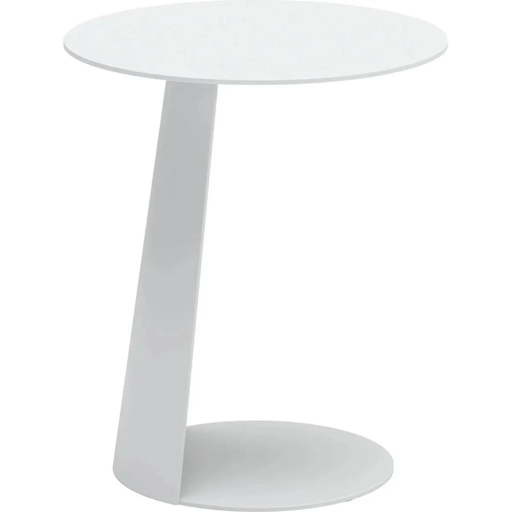 Sunny Isles Aluminum White Round Side Table