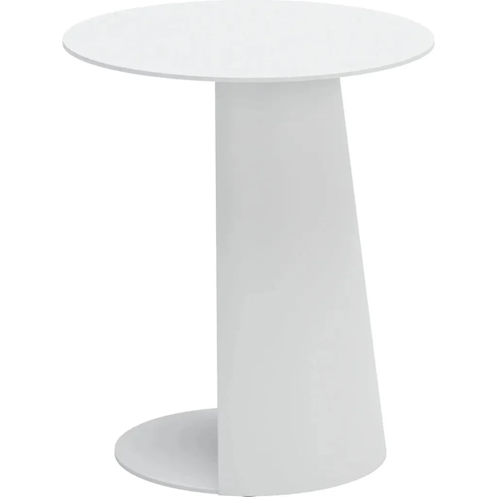 Sunny Isles Aluminum White Round Side Table