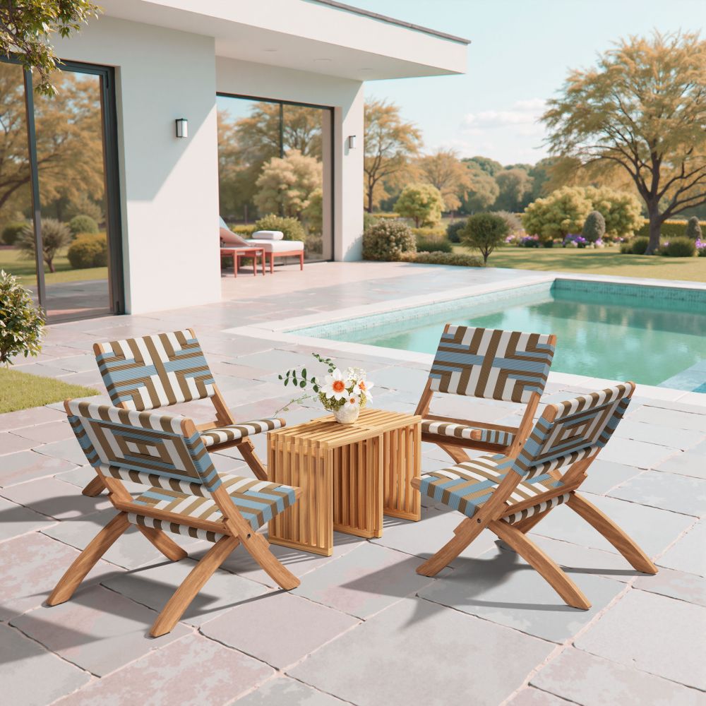 Sunshine Wooden Frame Outdoor Lounge Chair