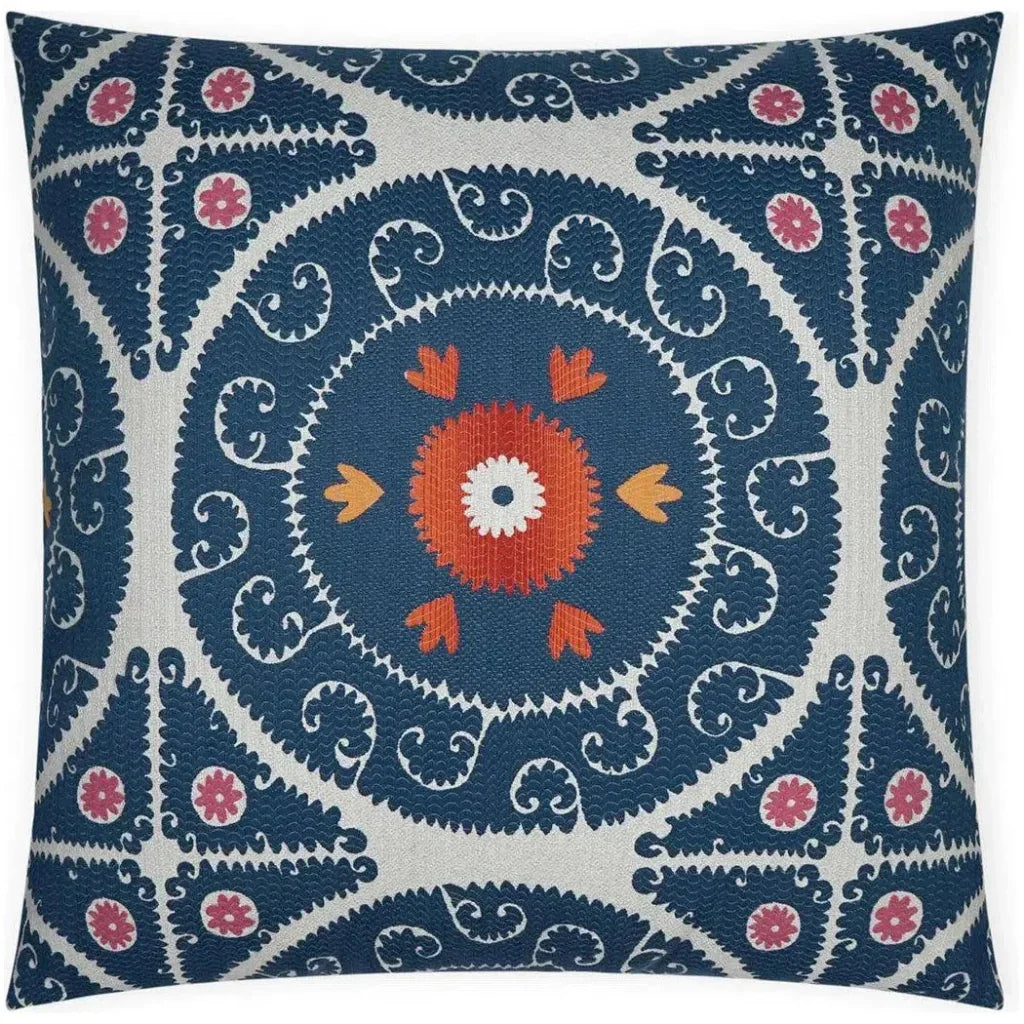 Suzandozi Denim Global Blue Large Throw Pillow Insert