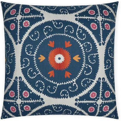 Suzandozi Denim Global Blue Large Throw Pillow Insert
