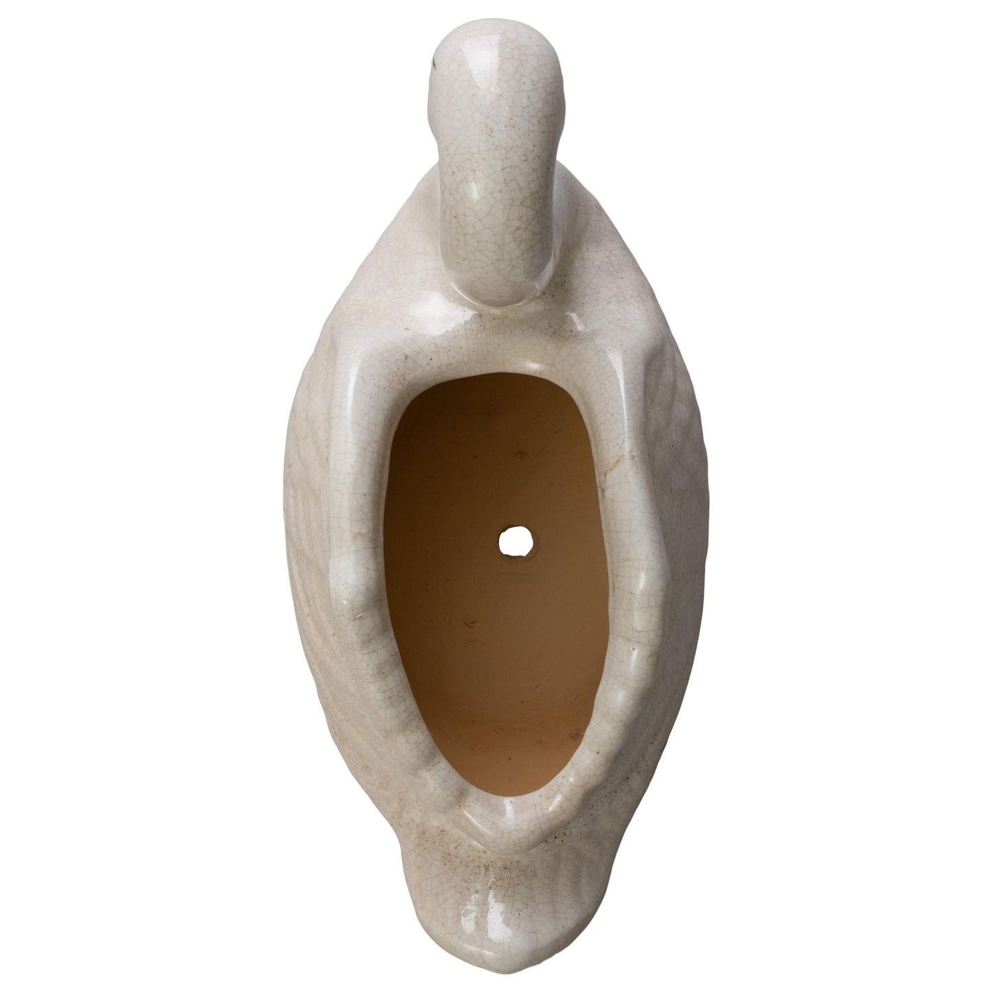Swan White Ceramic Outdoor Planter