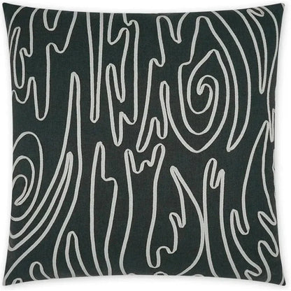 Swindler Black Abstract Black Large Throw Pillow Insert