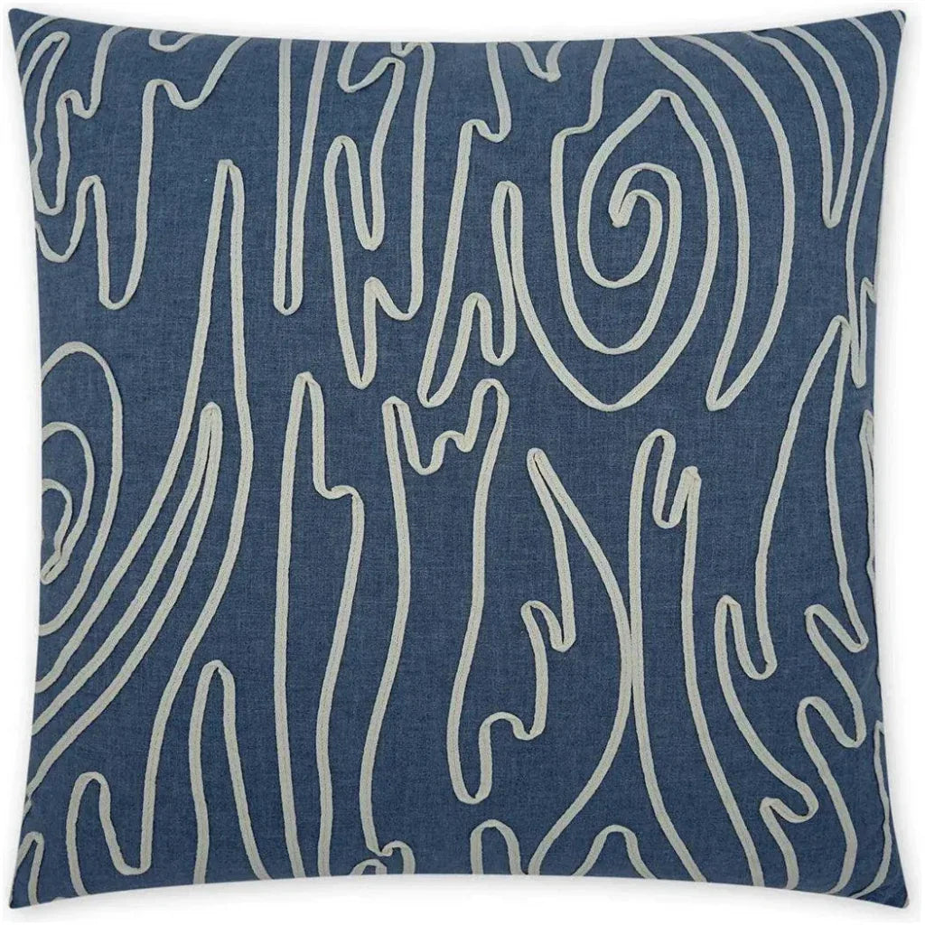 Swindler Denim Abstract Blue Large Throw Pillow Insert