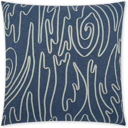Swindler Denim Abstract Blue Large Throw Pillow Insert