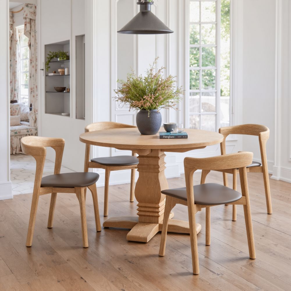 Tabi Solid Wooden Round Dining Table