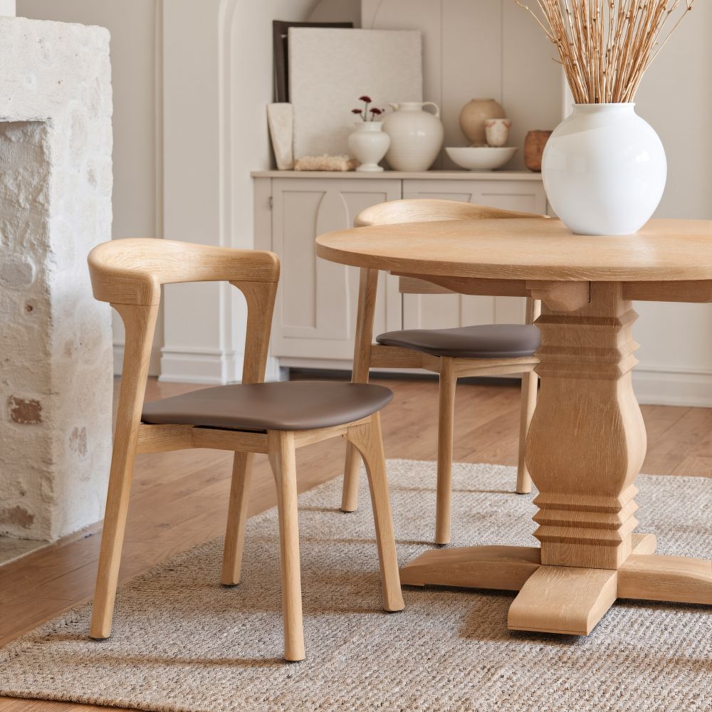 Tabi Solid Wooden Round Dining Table