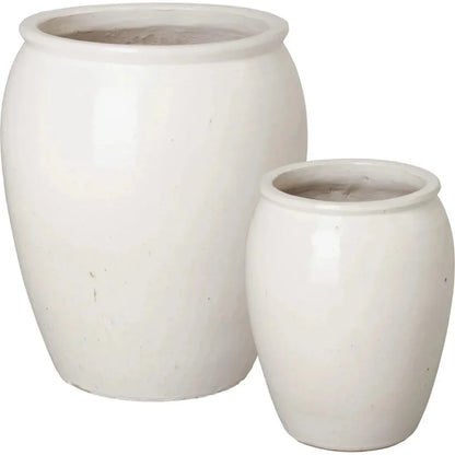 Tall Round Ceramic Planter