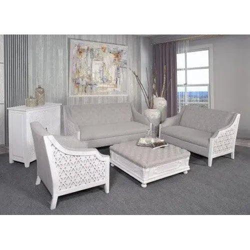 Taneth Grey Cotton Accent Chair