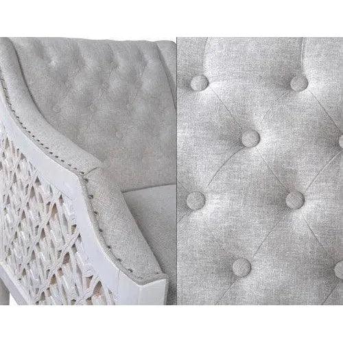 Taneth Grey Cotton Accent Chair