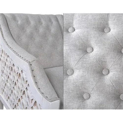Taneth Grey Cotton Accent Chair