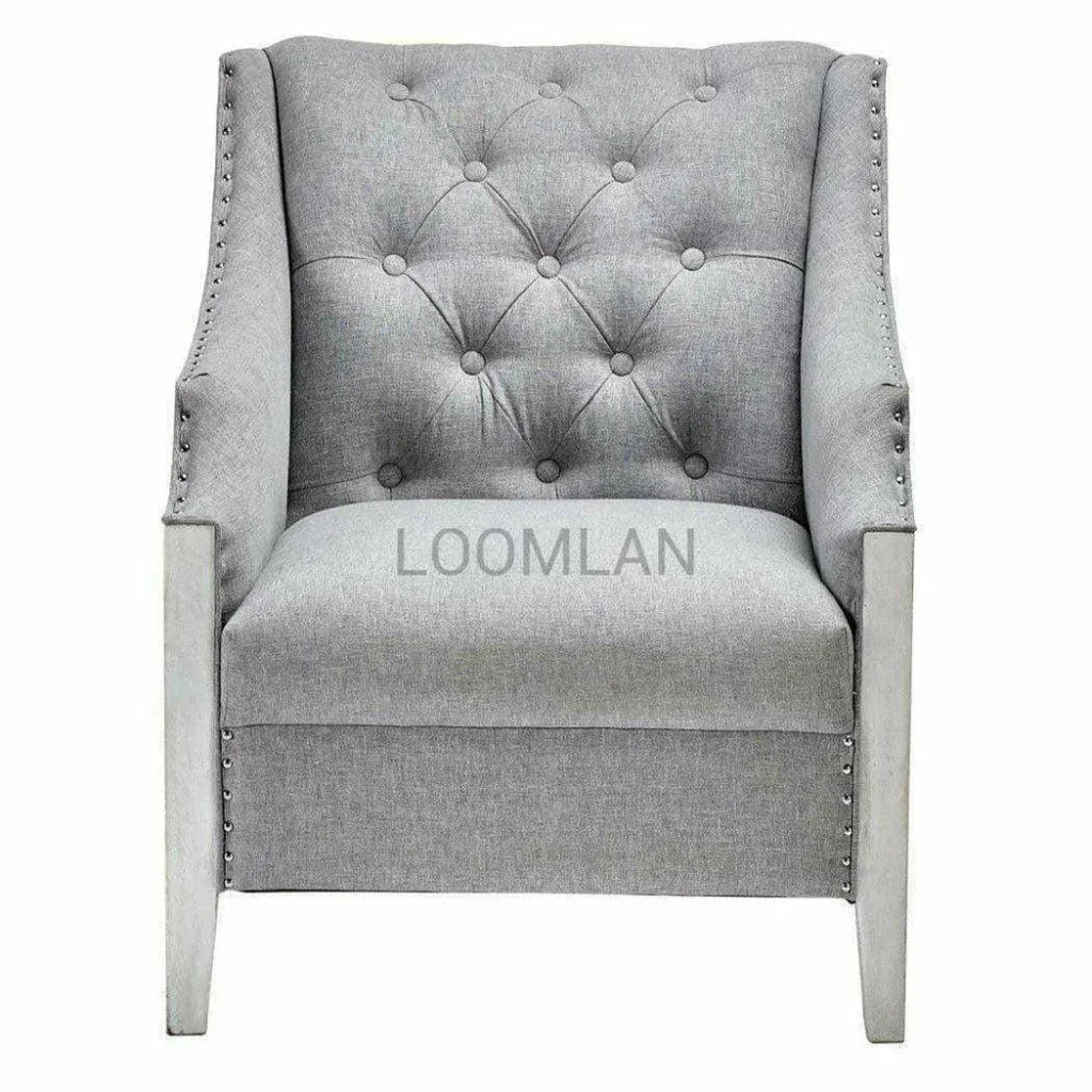 Taneth Grey Cotton Accent Chair