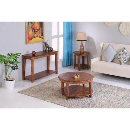 Tanmere Wooden Brown Round Side Table