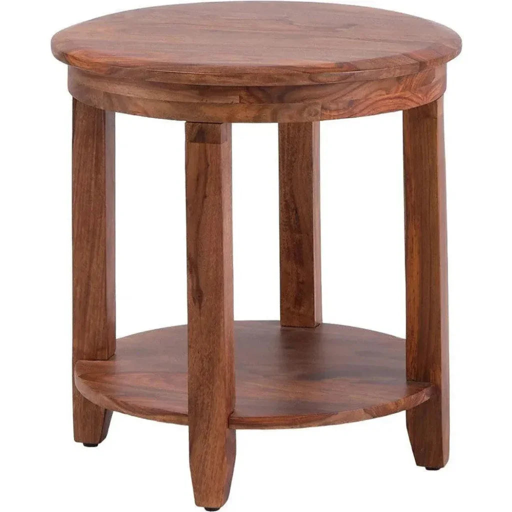 Tanmere Wooden Brown Round Side Table