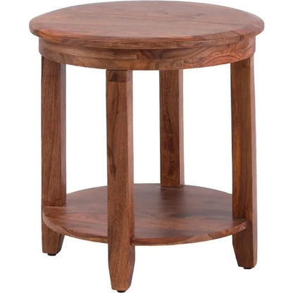 Tanmere Wooden Brown Round Side Table