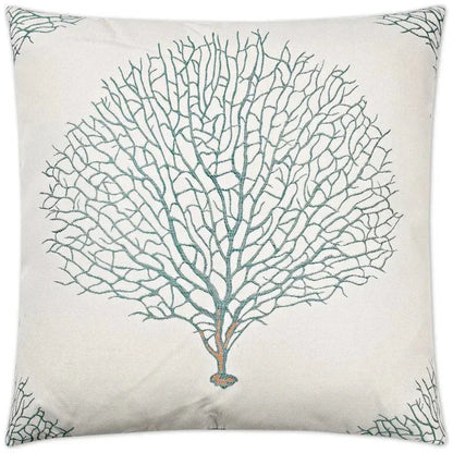 Taormina Aqua Blue Throw Pillow With Insert