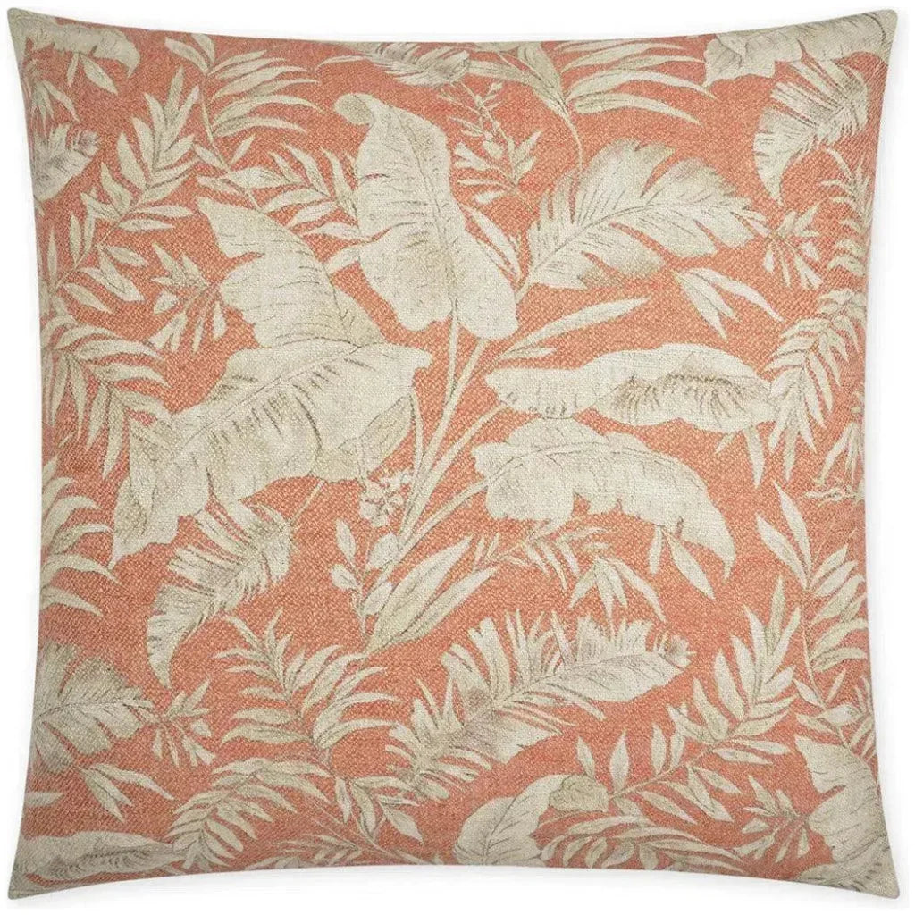 Taranto Coral Floral Salmon Large Throw Pillow Insert