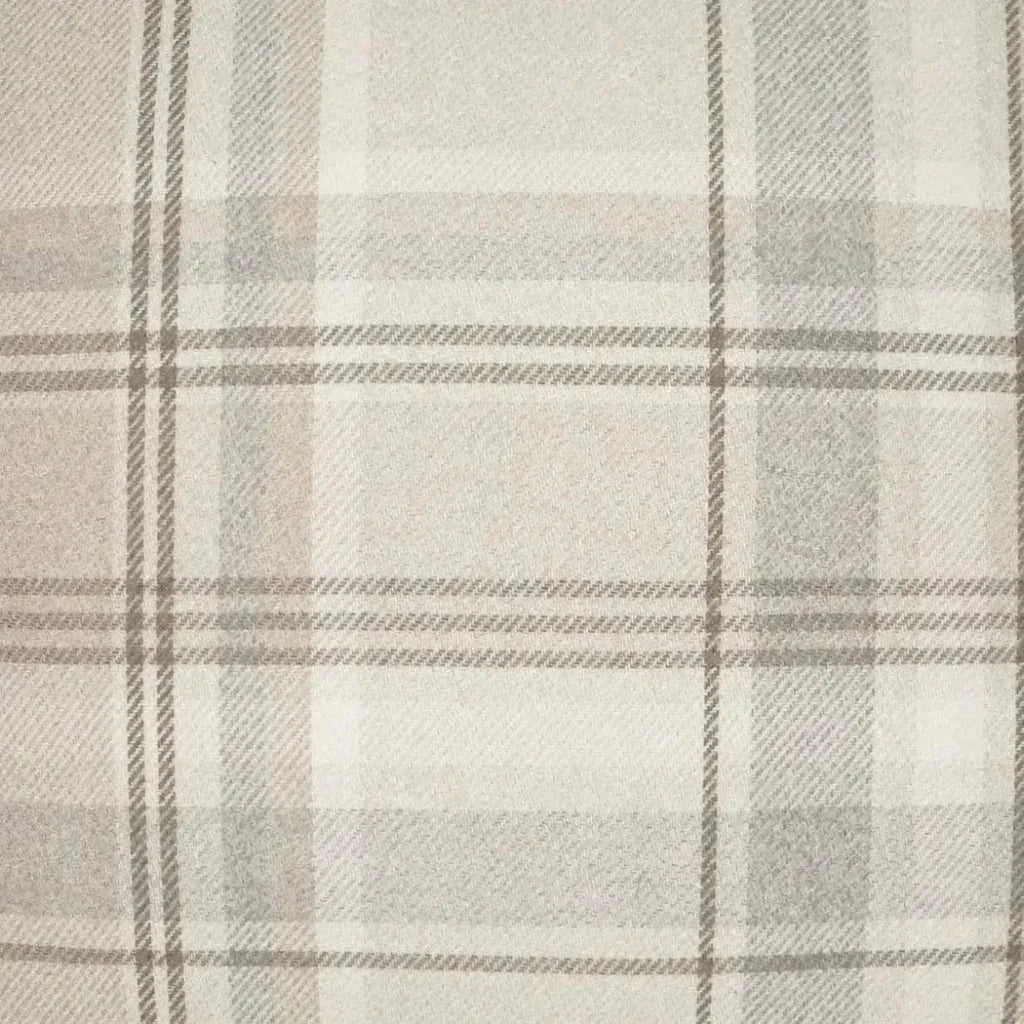 Tartan Buff Plaid Check Tan Brown Large Throw Pillow