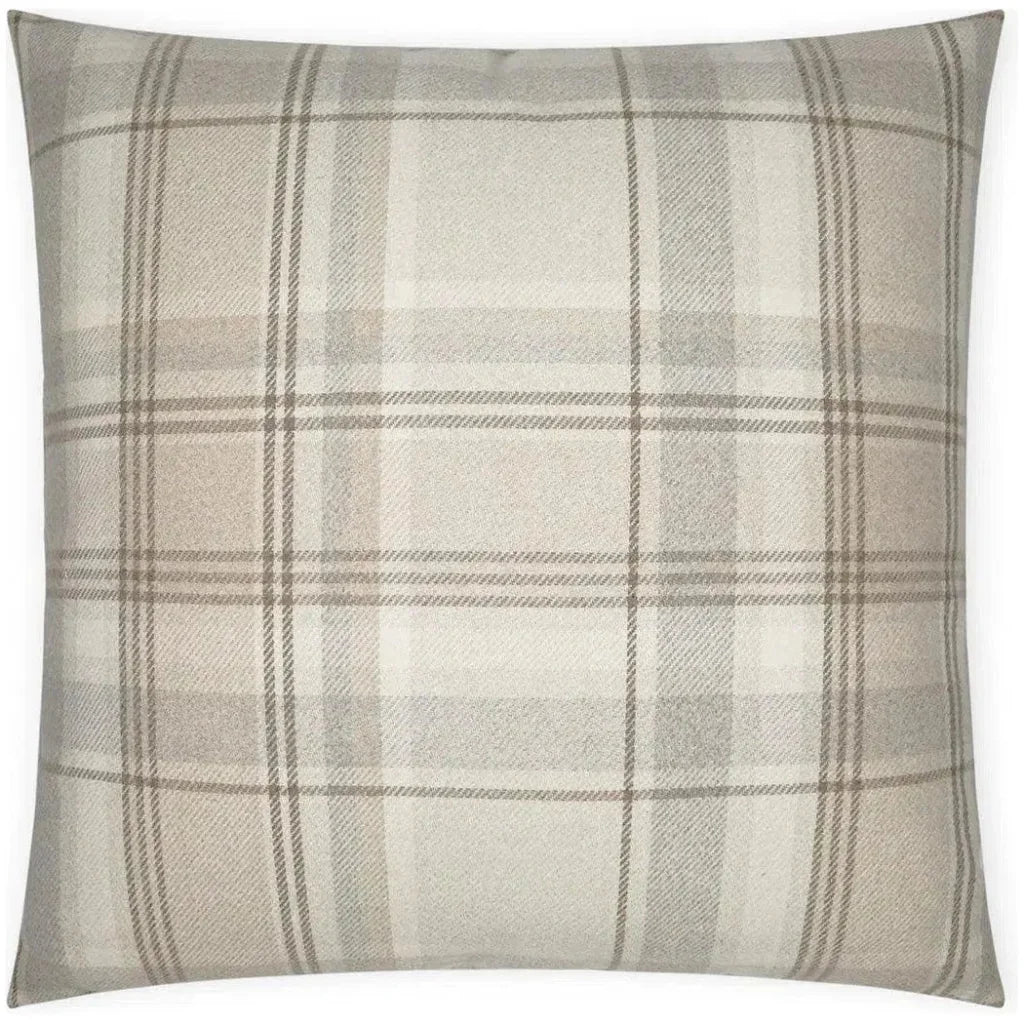Tartan Buff Plaid Check Tan Brown Large Throw Pillow
