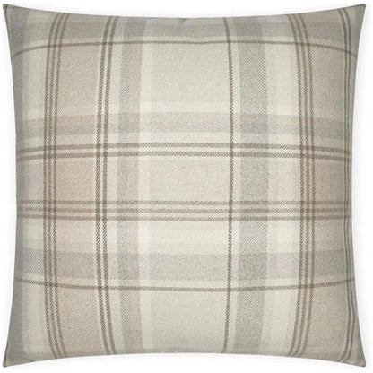 Tartan Buff Plaid Check Tan Brown Large Throw Pillow
