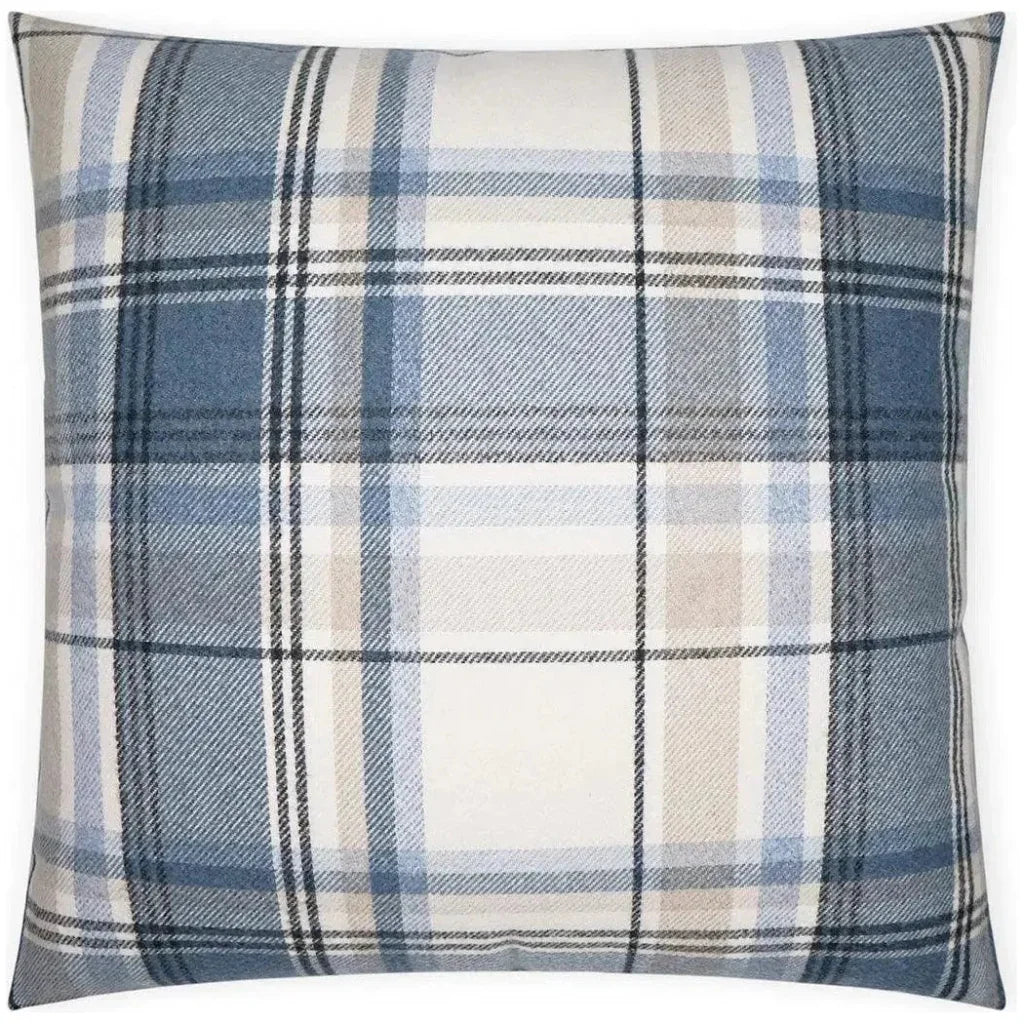 Tartan Navy Plaid Check Navy Large Throw Pillow Insert