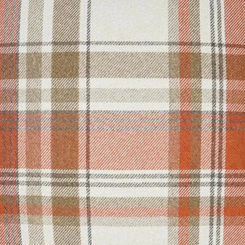 Tartan Plaid Check Brown Copper Large Throw Pillow
