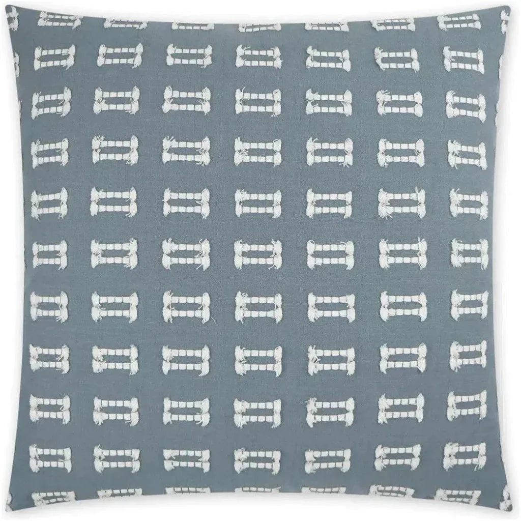 Tassels Seaside Slate Blue Large Throw Pillow Insert