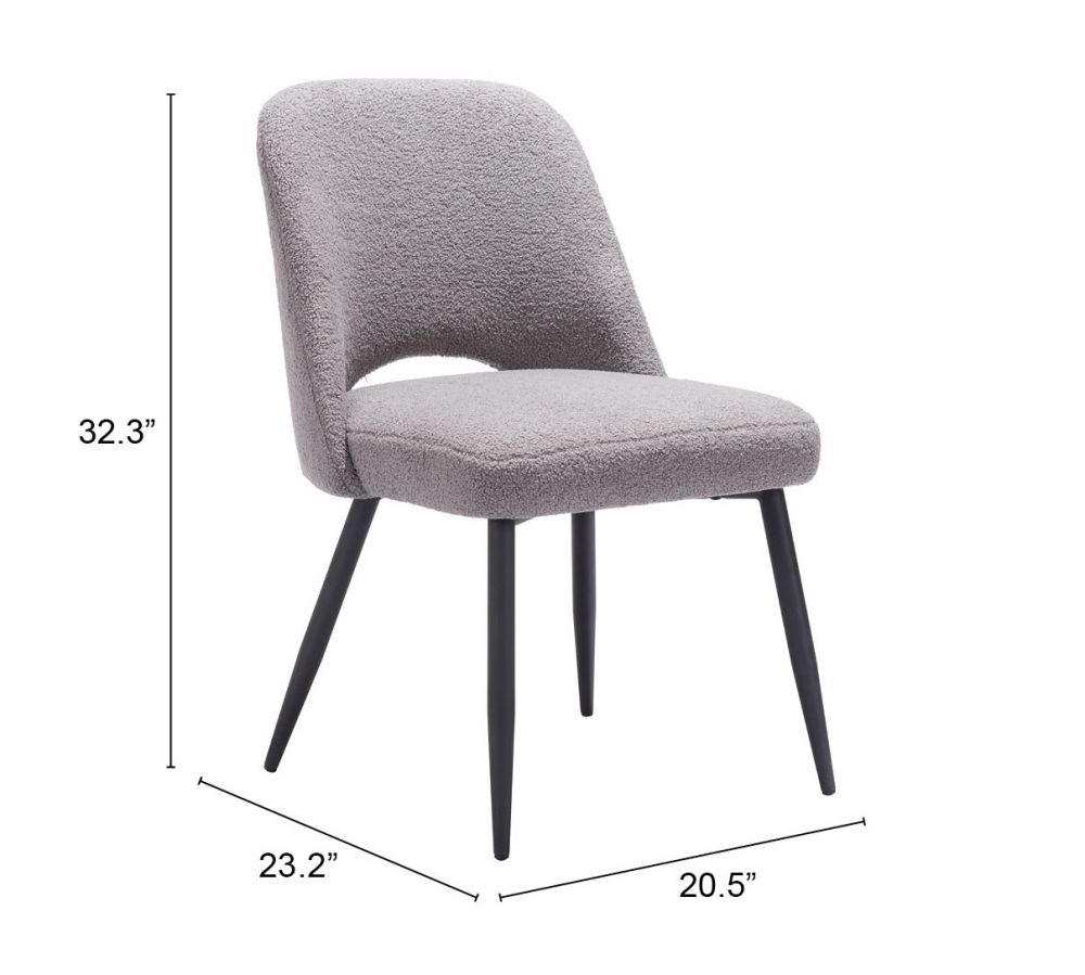 Teddy Shearling Fabric Dining Chair 2PC