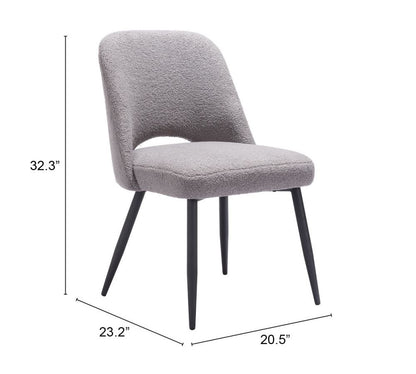 Teddy Shearling Fabric Dining Chair 2PC