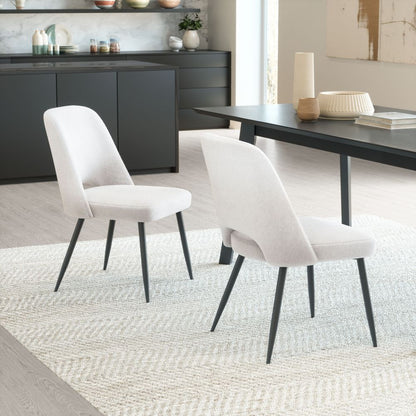 Teddy Shearling Fabric Dining Chair 2PC