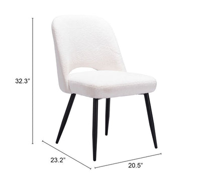 Teddy Shearling Fabric Dining Chair 2PC