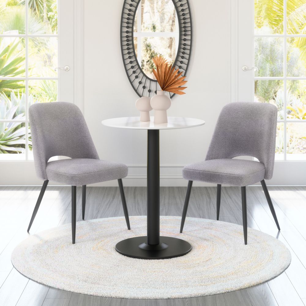 Teddy Shearling Fabric Dining Chair 2PC