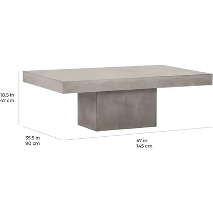 Terrace Concrete Slate Gray Outdoor Coffee Table