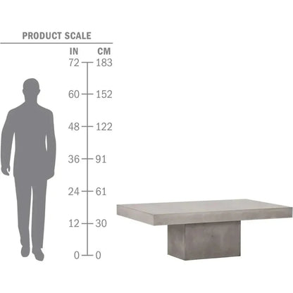 Terrace Concrete Slate Gray Outdoor Coffee Table