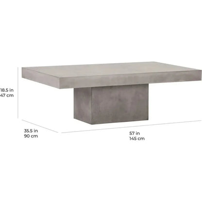 Terrace Concrete White Outdoor Coffee Table