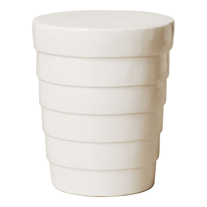 Terrace White Ceramic Garden Stool