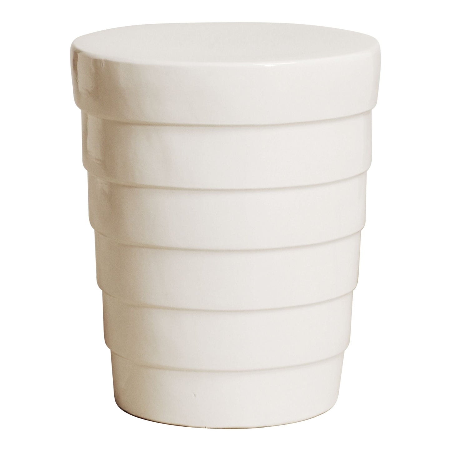 Terrace White Ceramic Garden Stool