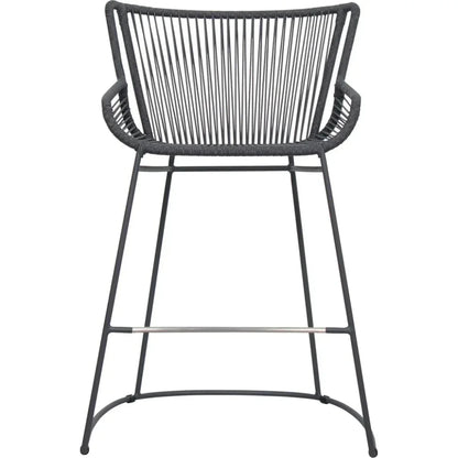 The Dane Dark Gray Patio Counter Stool 2PC