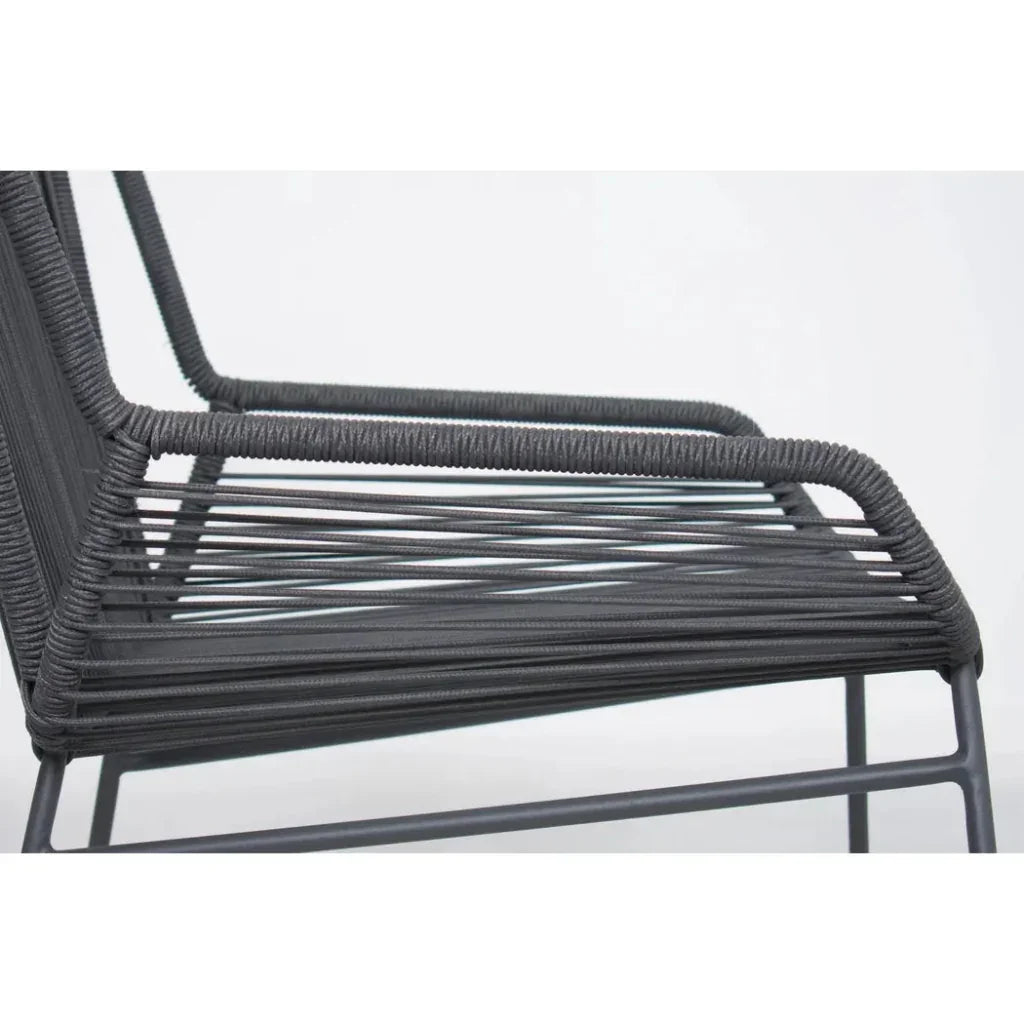 The Dane Dining Arm Chair 2PC Dark Gray Patio Dining