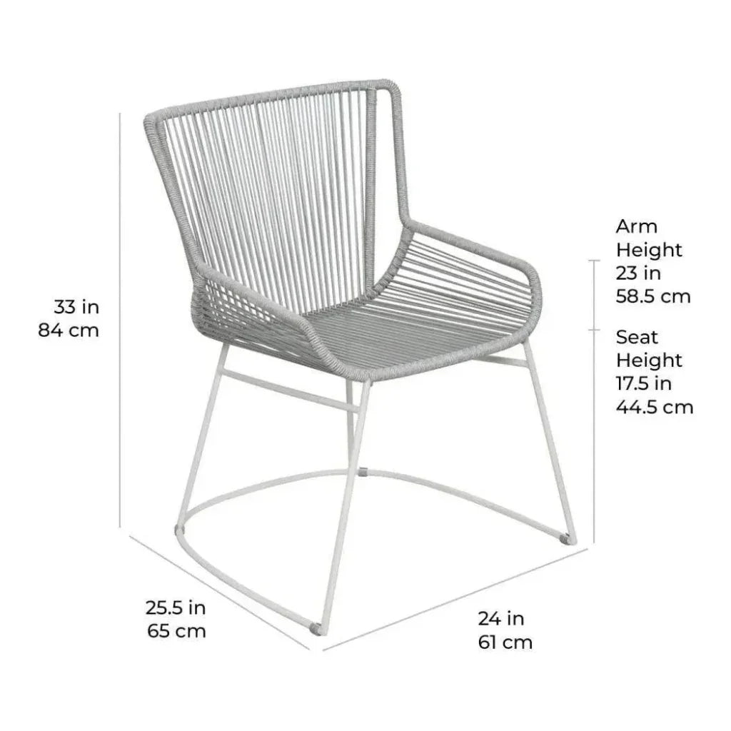 The Dane Dining Arm Chair 2PC Dark Gray Patio Dining