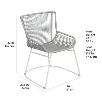 The Dane Dining Arm Chair 2PC Dark Gray Patio Dining