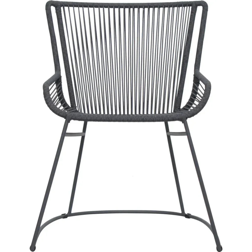 The Dane Dining Arm Chair 2PC Dark Gray Patio Dining