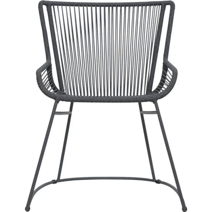 The Dane Dining Arm Chair 2PC Dark Gray Patio Dining