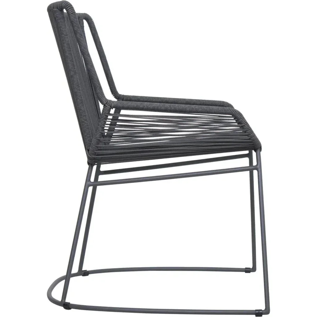 The Dane Dining Arm Chair 2PC Dark Gray Patio Dining