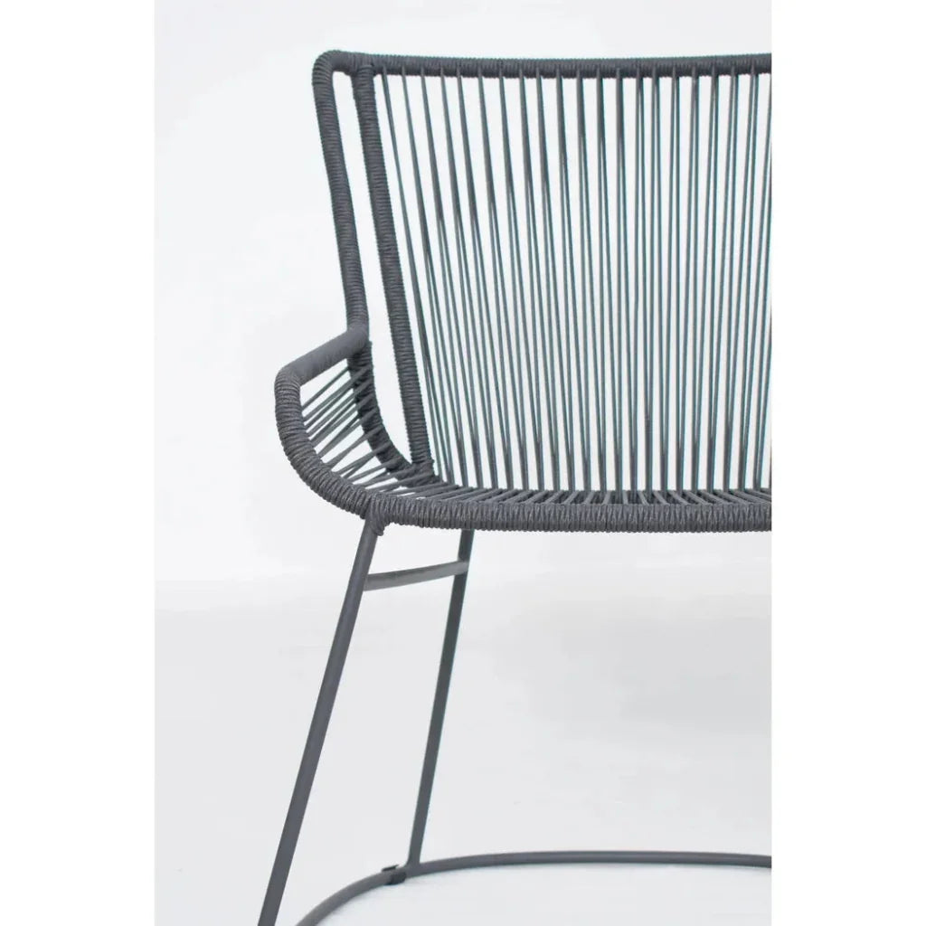 The Dane Dining Arm Chair 2PC Dark Gray Patio Dining