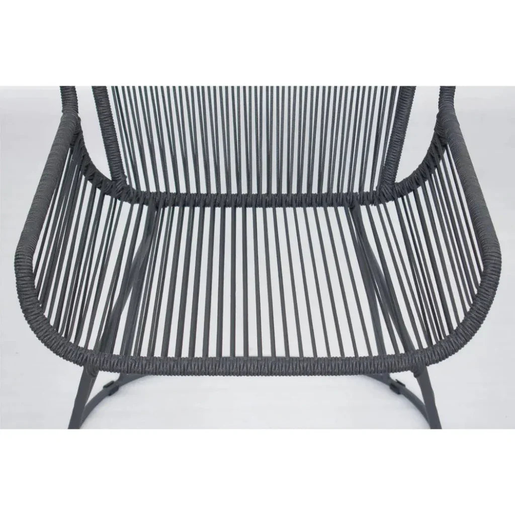 The Dane Dining Arm Chair 2PC Dark Gray Patio Dining