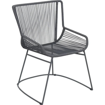 The Dane Dining Arm Chair 2PC Dark Gray Patio Dining