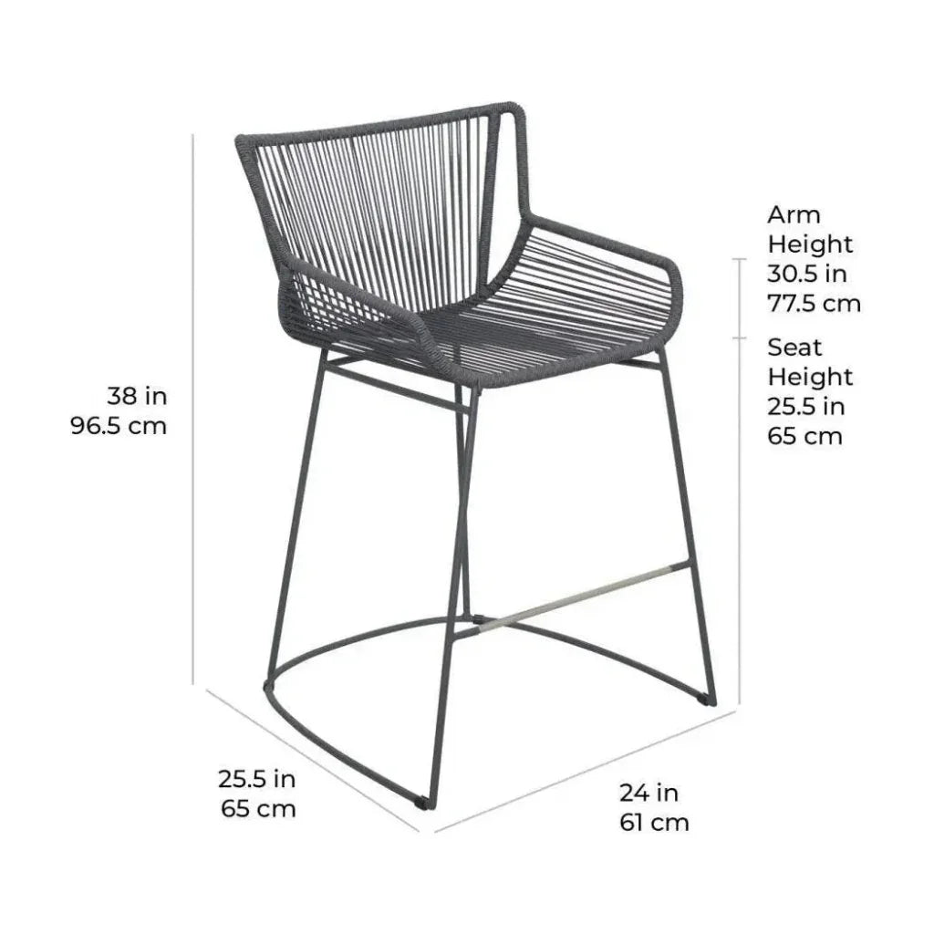 The Dane Grey Patio Counter Stool 2PC
