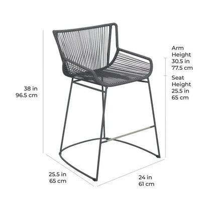 The Dane Grey Patio Counter Stool 2PC